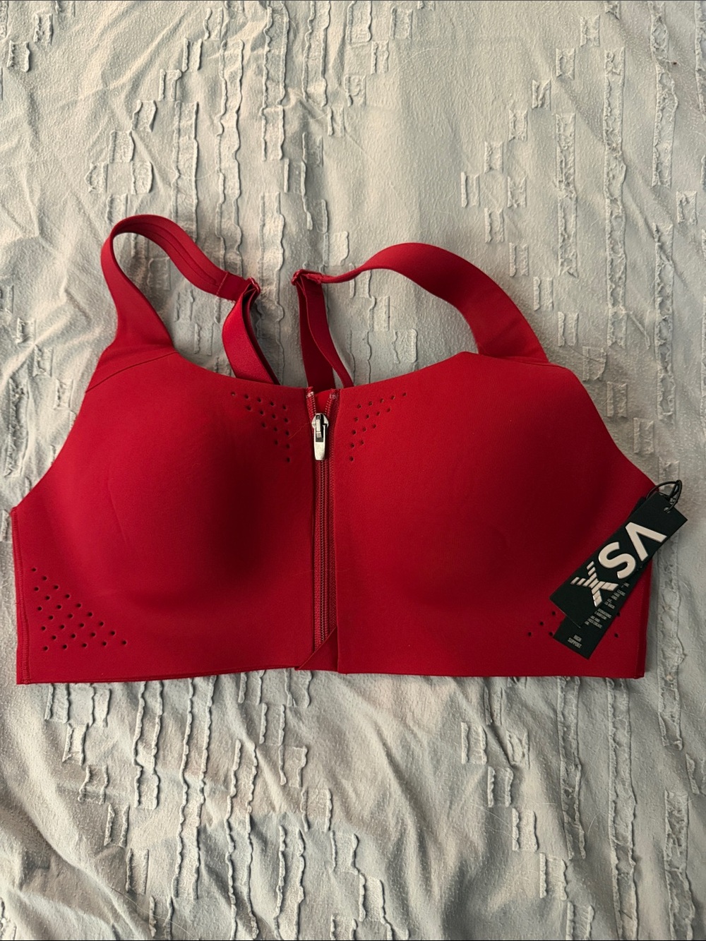 Victoria's Secret Red Front-Zip High-Support Sports Bra